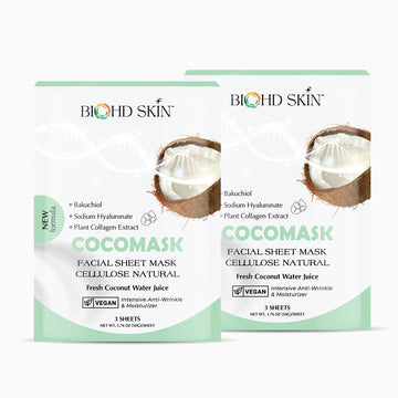 Bakuchiol Anti-Aging Sheet Mask 3-Pack | Natural Retinol Alternative | COCOMASK