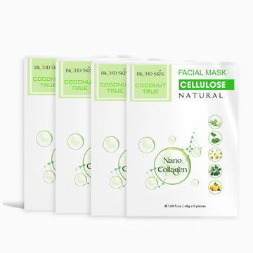 Nano Collagen Sheet Mask 5-Pack | Bio-Cellulose Korean Face Mask | BIOHD SKIN