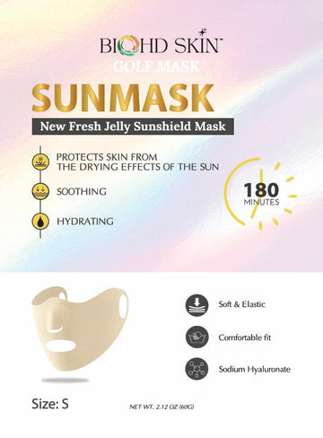 BIOHD SKIN Sunmask Size Small hydrating jelly outdoor face cover golf pickleball tennis