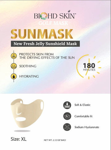 BIOHD SKIN Sunmask Size XL hydrating jelly outdoor face cover golf pickleball tennis for men